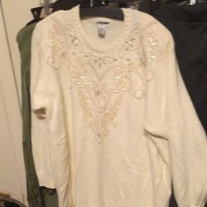Alfred Dunner dressy off white sweater 2x